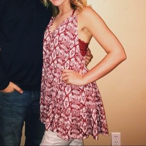 Red Snakeskin Print Tunic